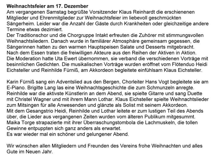 Bericht im Ortsblatt